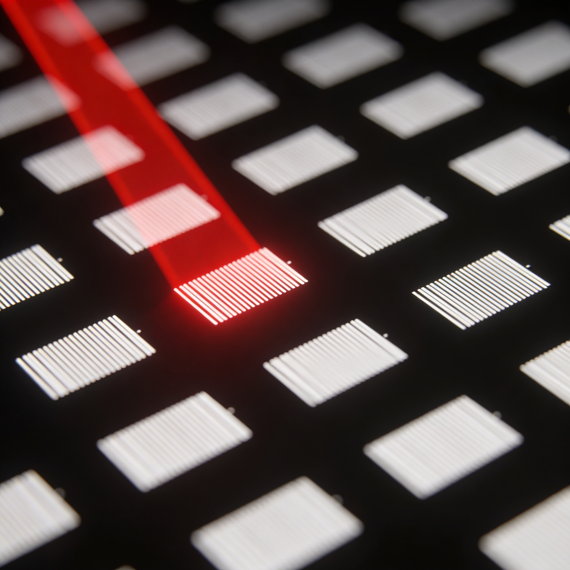 focusfinder.pro — laser scanning an engraved test pattern