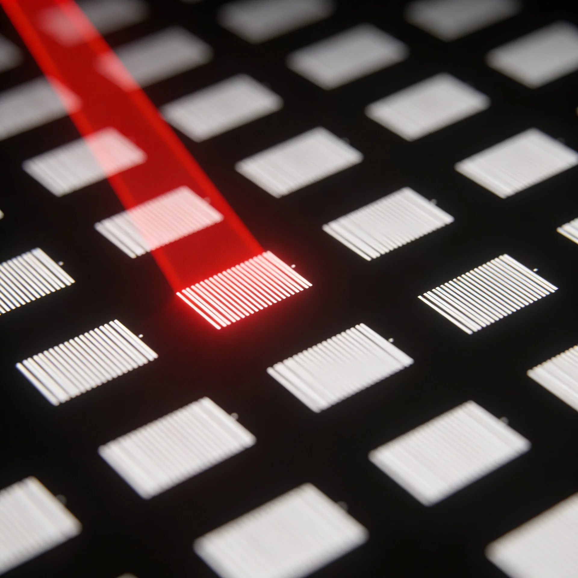 focusfinder.pro — laser scanning an engraved test pattern